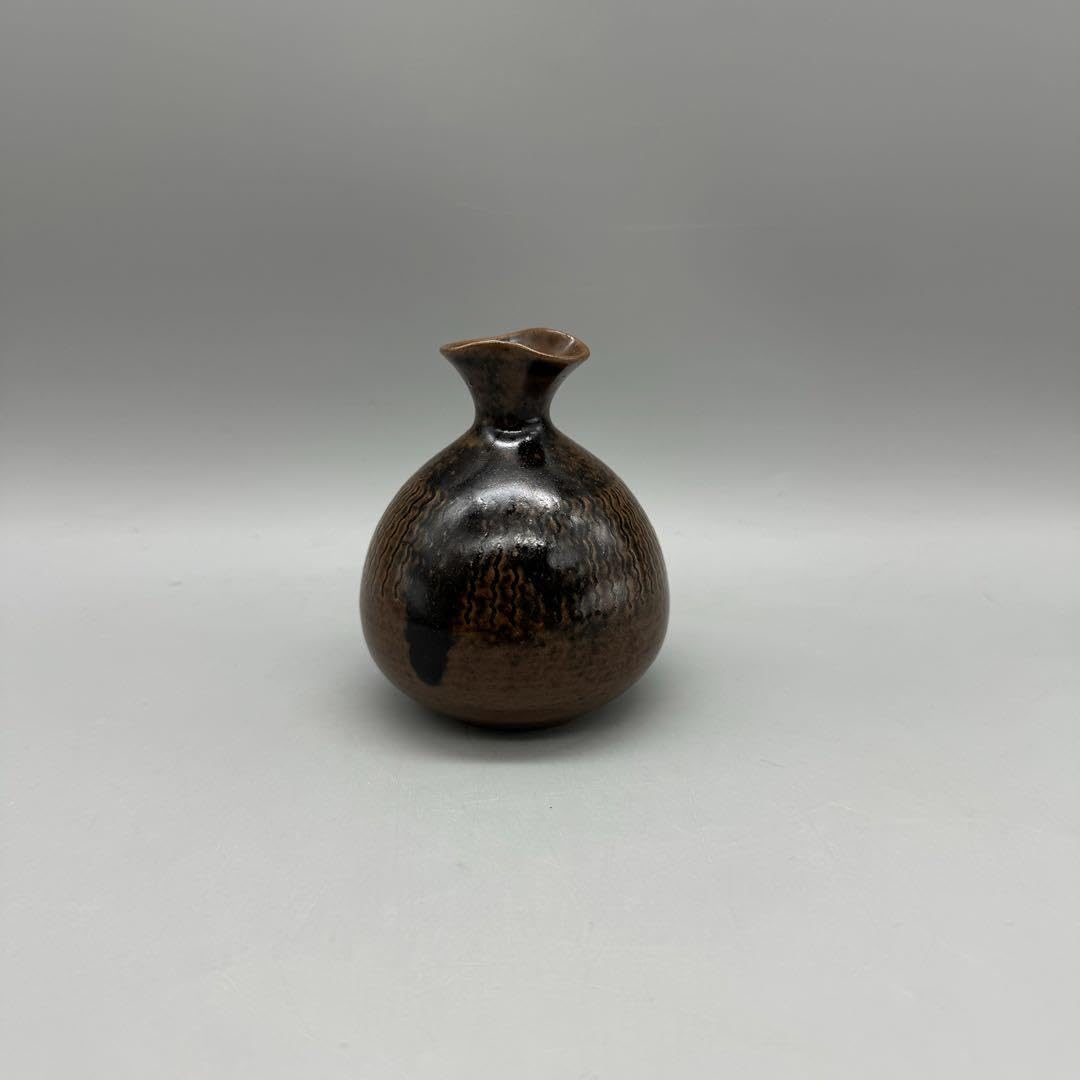 Amazon.co.jp: 膳所焼 陽炎園 小徳利 共箱酒器 花入 骨董 アンティーク